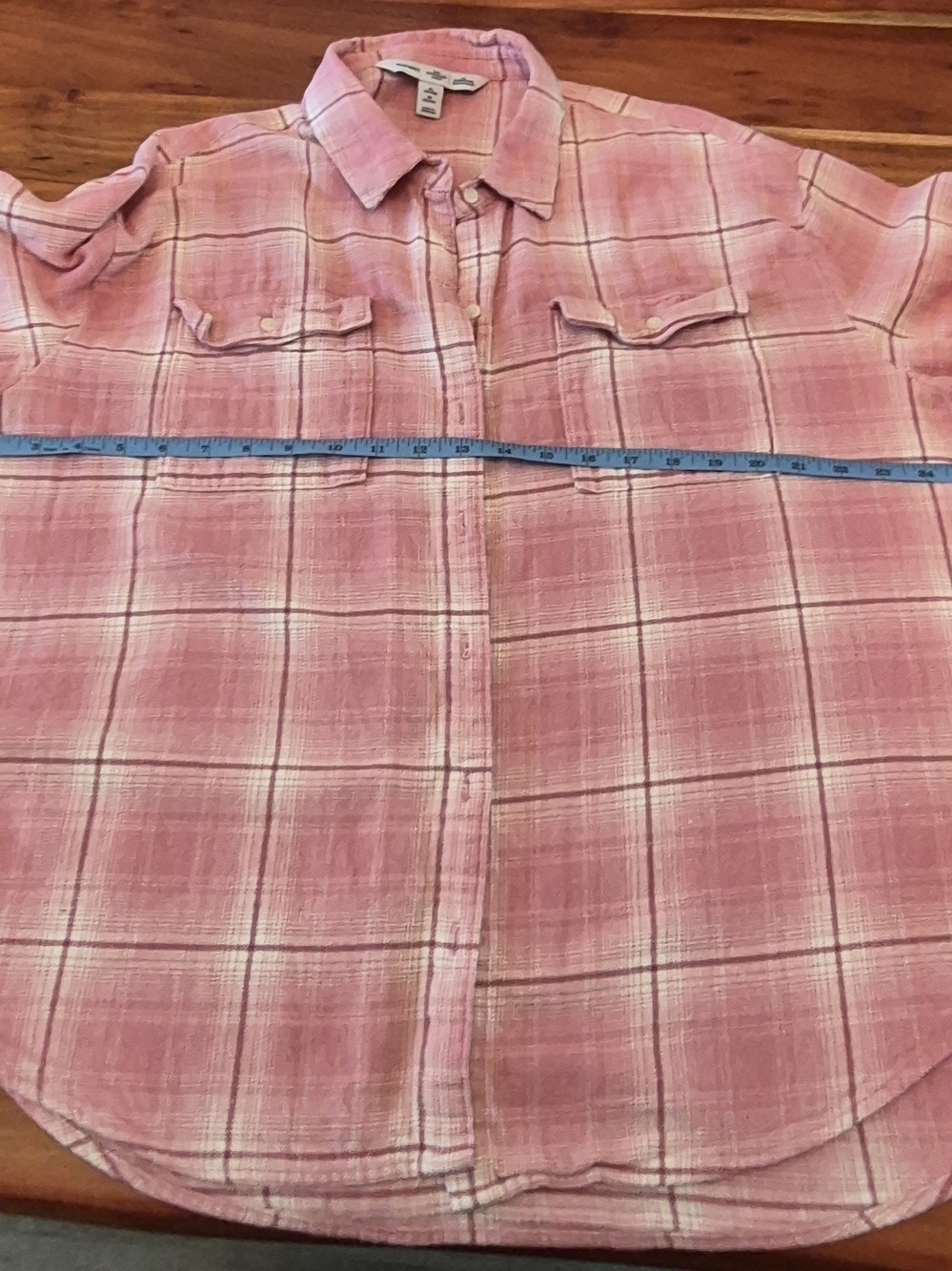 Old Navy Pink Plaid Button-Down Shirt